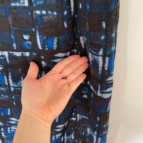 Katherine Barclay Montreal Abstract Print Blue Midi Shift Dress Size 2 - Picture 8 of 13